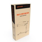 Porodo Tablet Holder & Multi-Function Desk, Height Adjustable, Cup & Tablet Holder, 10Kg Max Load - Black