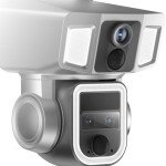 Powerology 360° Dual Lens Outdoor Camera, 4G/WIFI, 10x Continuous Zoom, Solar Power Recharging, Water Proof, Dust Proof, 2.4m Solar Panel Wire - Black