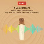 Havit SK823BT Wireless Portable Karaoke Speaker, Rechargeable Bluetooth Speaker with RGB Lights, Waterproof Outdoor Speaker with Wireless Microphone,