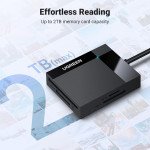 UGREEN SD Card Reader USB 3.0 Card Hub Adapter 5Gbps Read 4 Cards Simultaneously CF, CFI, TF, SDXC, SDHC, SD, MMC, Micro SDXC, Micro SD, Micro SDHC, M