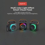 Havit Mini Karaoke Machine with 2 Wireless Microphones, Speaker with Dynamic Lights, One-Touch Voice Change, Rechargeable Battery, Portable, Perfect f