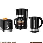 LePresso Breakfast Set Toaster, Kettle and Drip Coffee Maker – Black