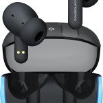 Powerology Quad Mic ENC TWS Earphone, Auto Connect, Long Battery Life 500 mAh, touch RGB lights, Smart Touch Control, Mono and Sterio, Fast-wireless..