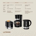 LePresso Breakfast Set Toaster, Kettle and Drip Coffee Maker – Black