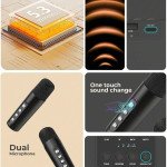 Havit Mini Karaoke Machine with 2 Wireless Microphones, Speaker with Dynamic Lights, One-Touch Voice Change, Rechargeable Battery, Portable, Perfect f