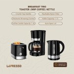 LePresso Breakfast Set Toaster, Kettle and Drip Coffee Maker – Black