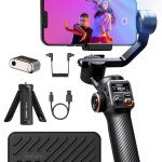 hohem iSteady M6 Kit Gimbal Stabilizer for Smartphone, 3-Axis Phone Gimbal with AI Tracking, Magnetic Fill Light, 18H Long Lasting Battery Stabilizer