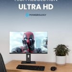 Powerology 27" 4K Office Monitor with RGB light - AMD Free Sync - HDR Enhanced Visual Contrast - 60Hz - 4K Ultra HD - Black