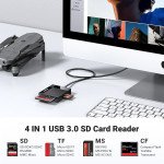 UGREEN SD Card Reader USB 3.0 Card Hub Adapter 5Gbps Read 4 Cards Simultaneously CF, CFI, TF, SDXC, SDHC, SD, MMC, Micro SDXC, Micro SD, Micro SDHC, M