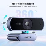UGREEN 1080P Webcam with Microphone, Full HD USB Web Camera, Adjustable FOV, Noise-Canceling, Plug and Play, Auto Light Correction, Video Webcam for..