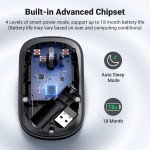 UGREEN Wireless Mouse, 2.4G Slim Silent Computer Mouse with 4000 DPI, USB Cordless Mouse with 18-Month Battery Life, Small Flat Portable Optical Mice