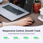 UGREEN Wireless Mouse, 2.4G Slim Silent Computer Mouse with 4000 DPI, USB Cordless Mouse with 18-Month Battery Life, Small Flat Portable Optical Mice
