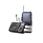 Powerology Solar Wireless Power Bank 16000 mAh, FM Radio, Speaker, Light, Watch Charger, LED Digital Clock, V5.3 Bluetooth, Emergency Light, 20W PD,..