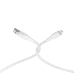 Powerology Braided USB-A To Lightning Data & Fast Charge Cable -white