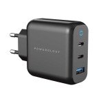 Powerology 3-Output 65W PD GaN Charger with Quick Charge USB-A (EU)