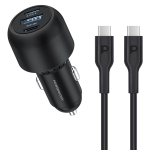 Powerology Ultra-Quick Car Charger 130W  With 0.9m/3ft Type-C To Type-C Cable