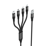 Porodo 4in1 Aluminum Braided Fast Charge Cable (1.2m/4ft)