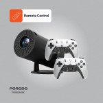 Porodo Gaming 4K Projector with Auto Keystone and Gamepad Controller, Android 11.0 Operating System, Wi-Fi 2.4/5 GHz and BT 5.0 Connectivity, English