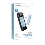 Powerology Diy Cell 10000+5000mAh Powerbank, Built-in Safety Features, Simultaneous Charging, Digital info Panel - Gray