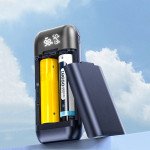 Powerology Diy Cell 10000+5000mAh Powerbank, Built-in Safety Features, Simultaneous Charging, Digital info Panel - Gray