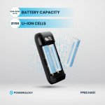 Powerology Diy Cell 10000+5000mAh Powerbank, Built-in Safety Features, Simultaneous Charging, Digital info Panel - Gray