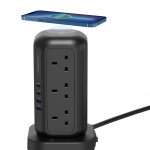 Powerology 12 Socket Multi-Port Tower HUB