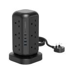 Powerology 12 Socket Multi-Port Tower HUB