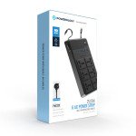 Powerology 2500W Power Strip with 6 AC Sockets & Built-in Retractable Cables, 5 USB Ports, USB-C & Lightning Outputs, Built-in Safeguards, Fire-Proof