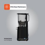 Porodo Lifestyle Cold Press Slow Juicer, 1.8L Hopper Capacity, Efficient Juice Extraction, Quiet 72dB Noise Level, Effortless Maintenance, 5.3" Wide F
