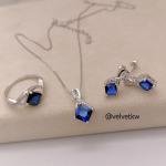 Silver set blue stone