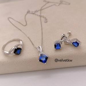 Silver set blue stone