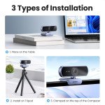 UGREEN 1080P Webcam with Microphone, Full HD USB Web Camera, Adjustable FOV, Noise-Canceling, Plug and Play, Auto Light Correction, Video Webcam for..