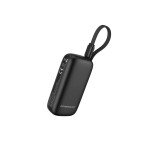 Powerology 5000mAh Power Bank with Removable USB-C Wire, Advanced Charging Technology, 2-Device Charging, Compact & Portable, Built-in Safeguards, 20W