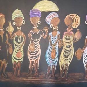 Kamel Faras 103 - Ladies with jars “… Africain inspiration
