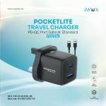 Pawa* Pocket lite Travel Charger with Typec Port GaN 35W With Braided