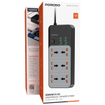 Porodo 3000W | 6AC Universal Power Strip with 6 USB Ports (4C + 2A)